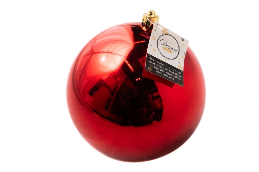 Пластиковый глянцевый шар цв. красный арт. 022262, 14см