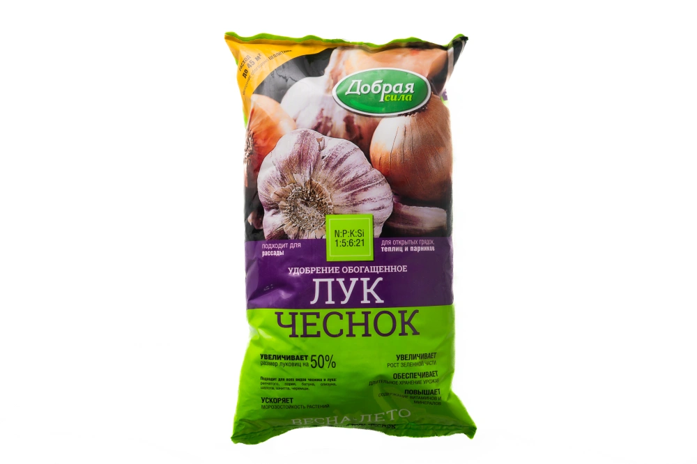 "Добрая сила" Сухое удобрение Лук-Чеснок, пакет 0,9 кг