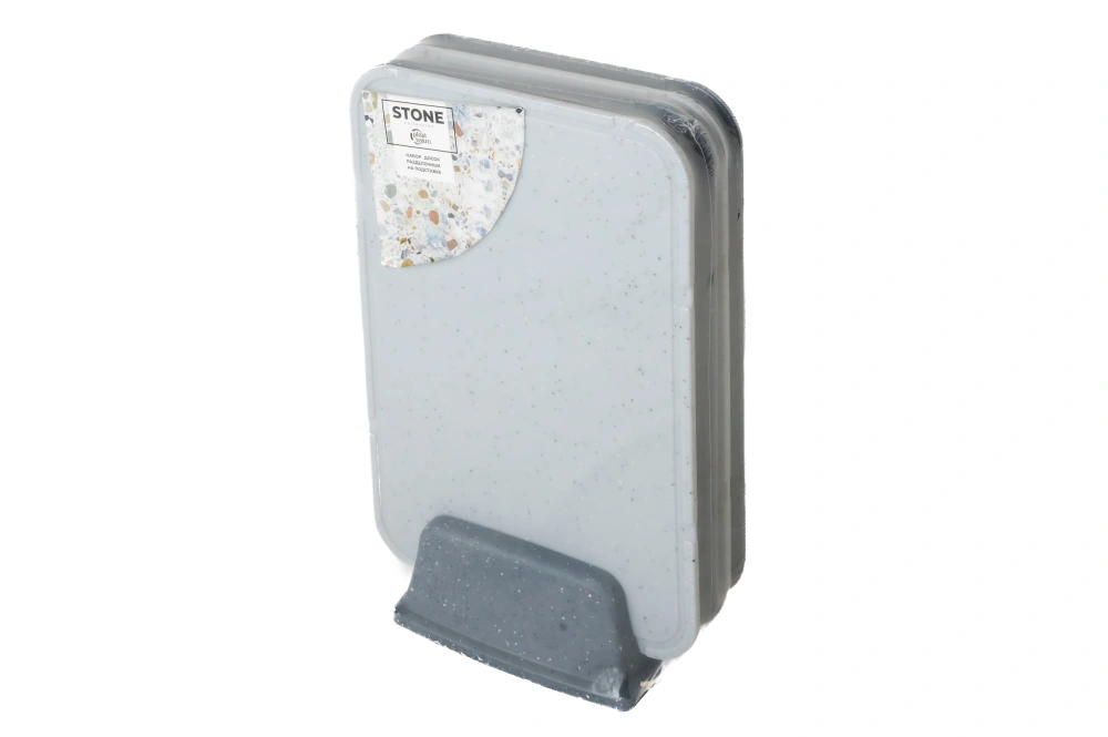 Набор досок разделочных Plast Team Stone на подставке 4шт. темный камень арт.PT177512026,