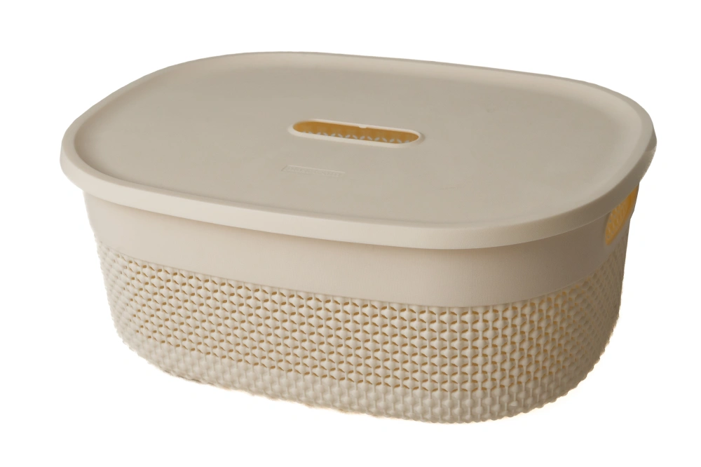 Корзина с крышкой OSLO лен, 12л