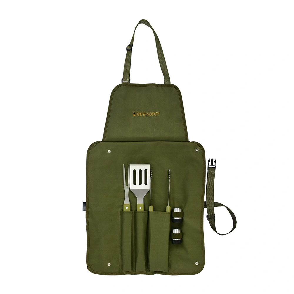 BOYSCOUT Набор сумка-фартук, вилка, лопатка, щипцы, солонка, перечница арт.61320,