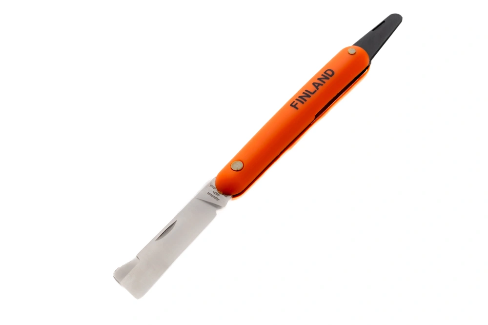 Нож прививочный FINLAND с язычком для отгиба коры с прямым лезвием из нерж стали арт.1454,