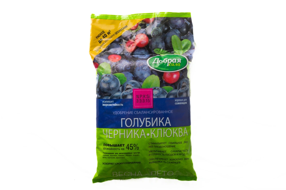 Добрая Сила Сухое удобрение Голубика-Черника-Клюква, пакет 2 кг