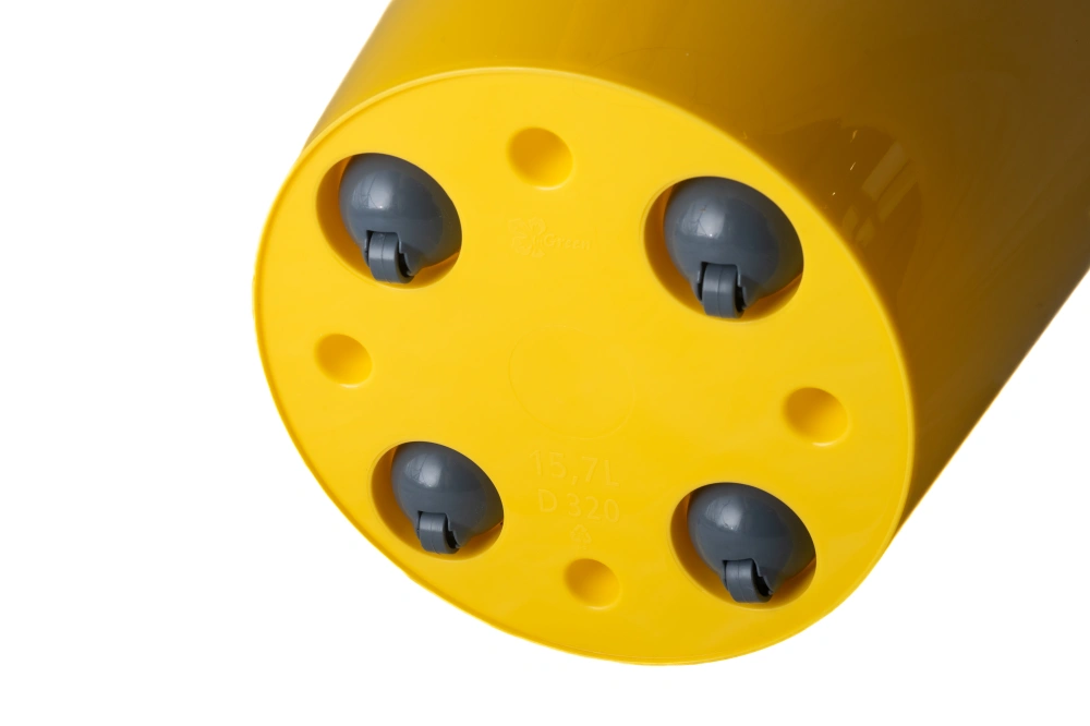 Кашпо InGreen Лондон со вставкой на колесиках пластик (желтый), d-32 h-30см 15,7л