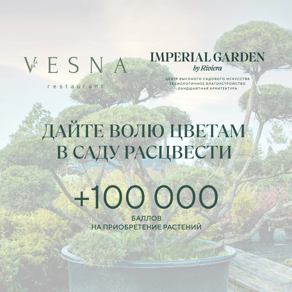 Акция от ресторана Vesna и Imperial Garden