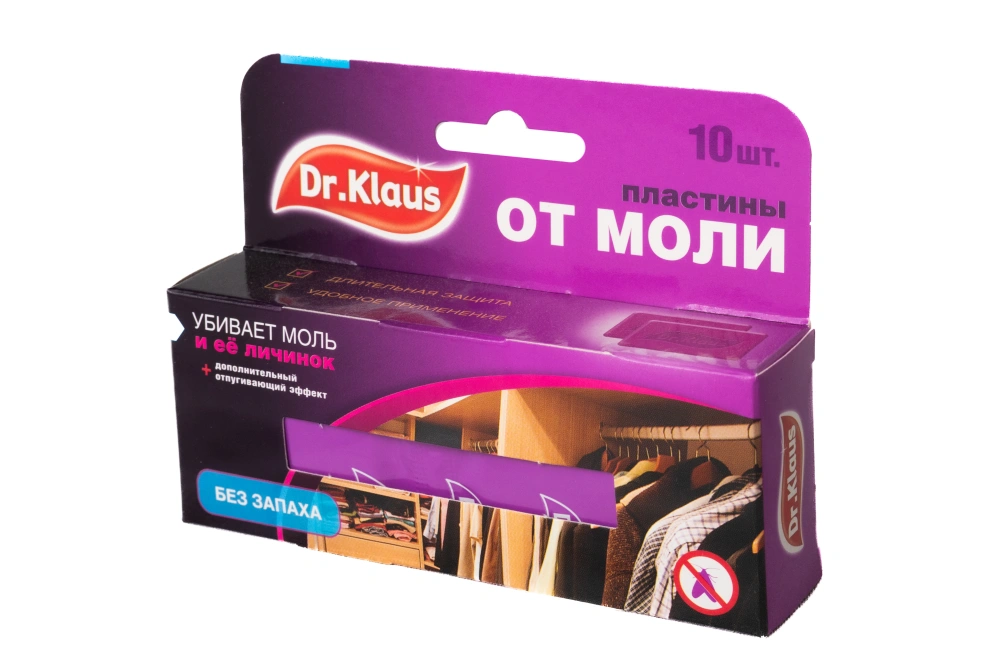 Dr.Klaus Пластины от моли без запаха, 10шт/уп