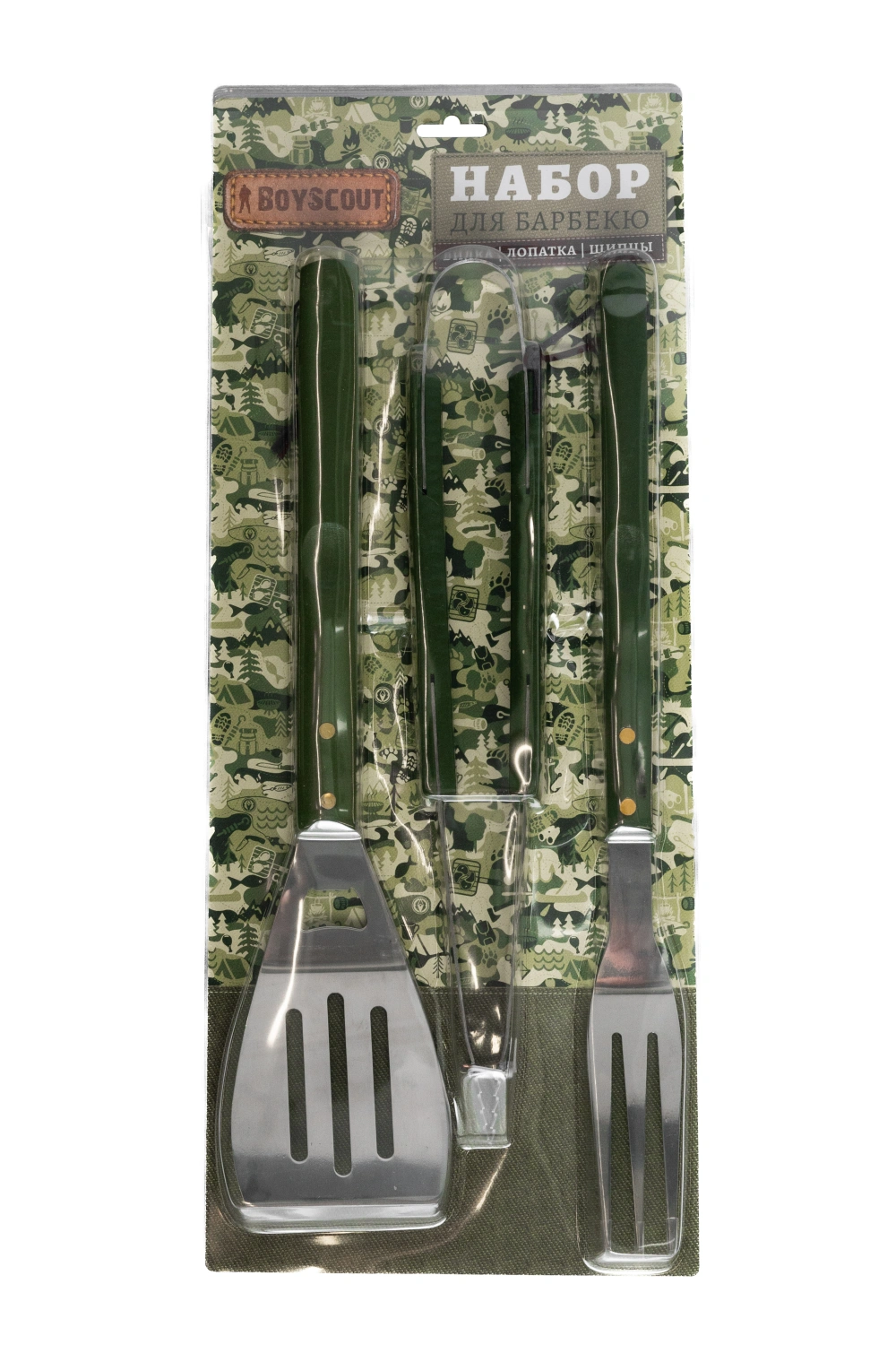 BOYSCOUT Набор вилка, лопатка, щипцы арт.61318,