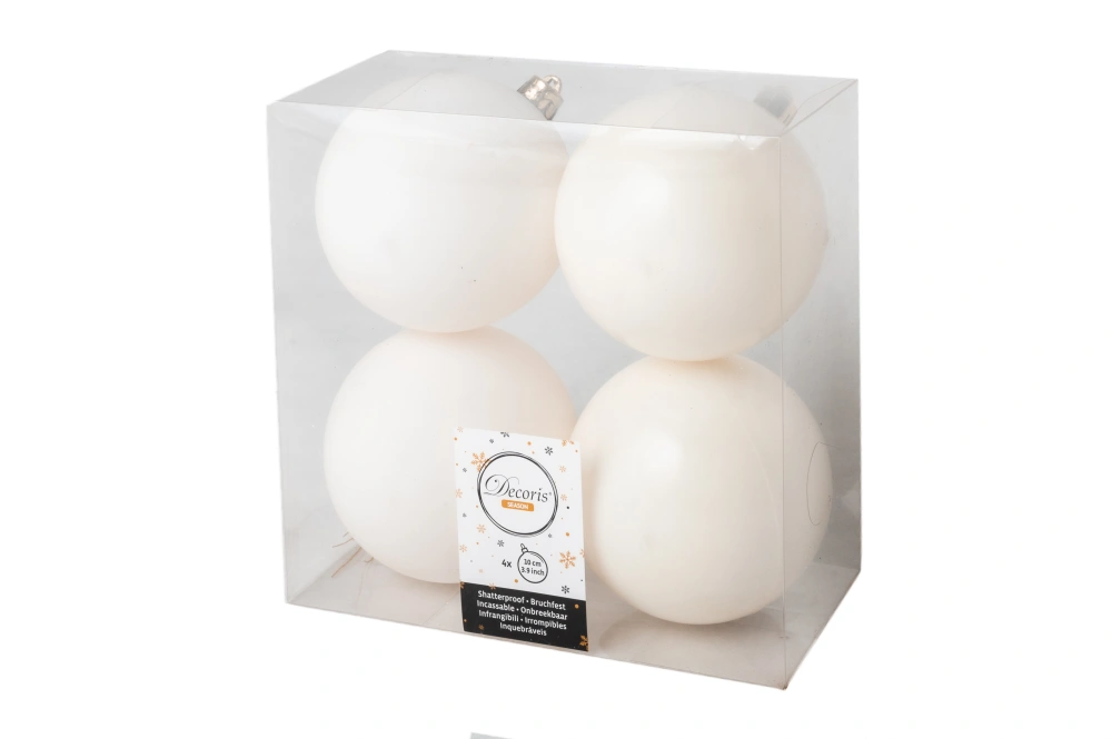 Набор пластиковых шаров цв. молочный арт. 022209, 10см 4шт
