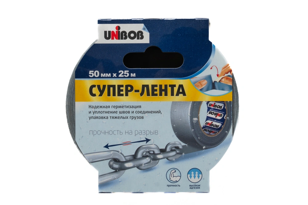 Армированная супер-лента UNIBOB арт.44265 серая, 50мм*25м