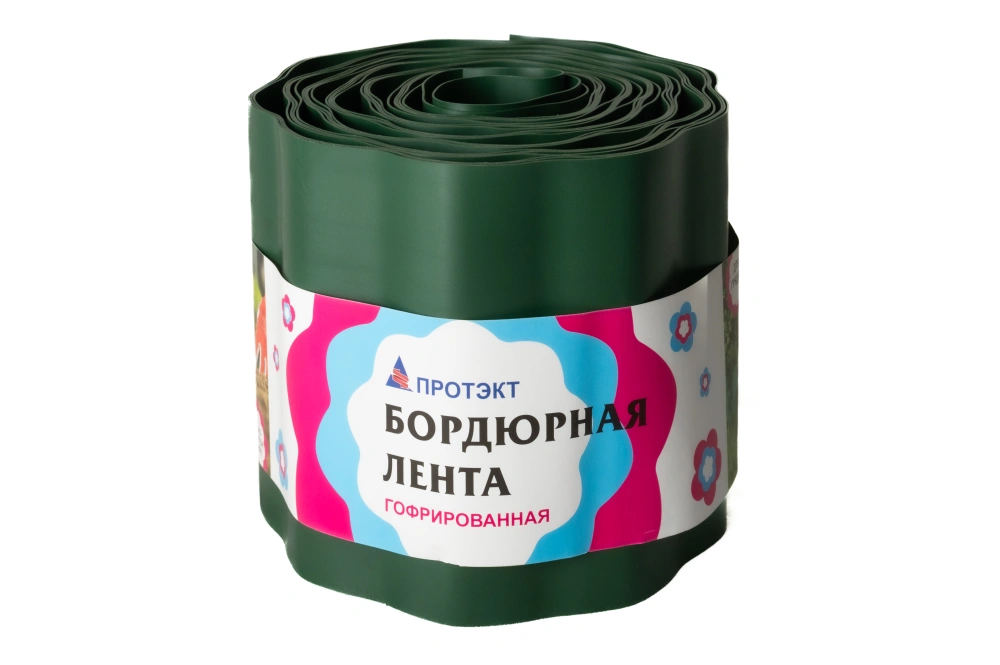 Лента бордюрная ГОФРА хаки Б-15/9, H-15см L-9м