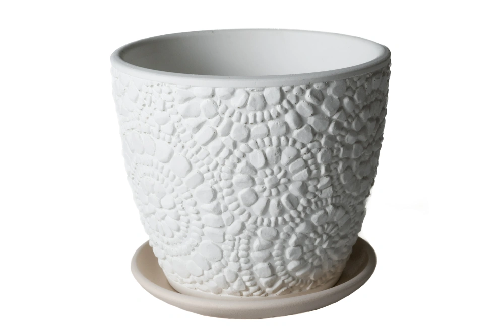 Горшок КАМЕШКИ белый бутон, d180мм 2,15л