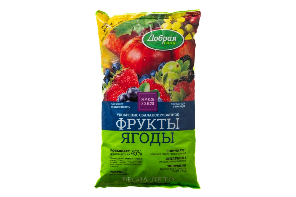 "Добрая Сила" Сухое удобрение Фрукты-Ягоды, пакет 0,9кг