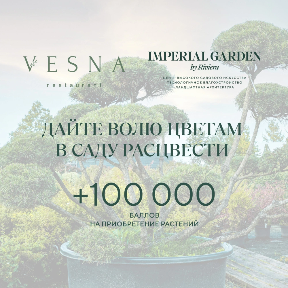 Акция от ресторана Vesna и Imperial Garden