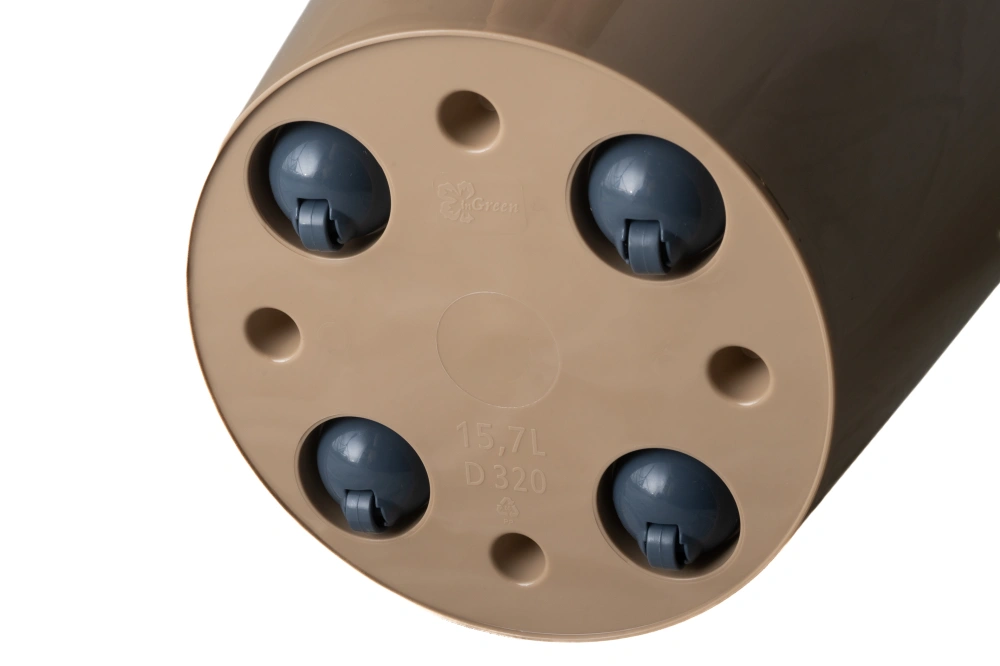 Кашпо InGreen Лондон со вставкой на колесиках пластик (шоколадный), d-32 h-30см 15,7л