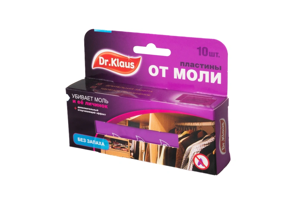 Dr.Klaus Пластины от моли без запаха, 10шт/уп