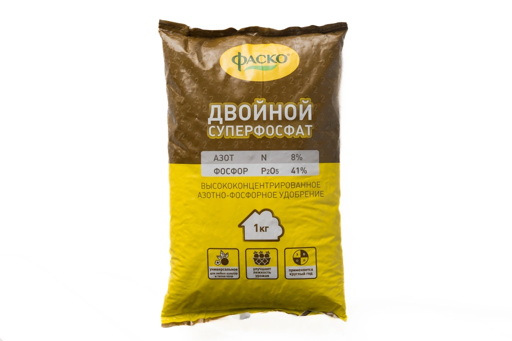 Двойной суперфосфат удобрение минеральное сухое (тукосмесь) Фаско, 1кг