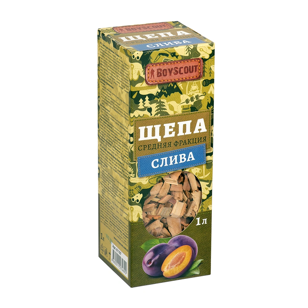 BOYSCOUT Щепа для копчения &quot;Слива&quot; арт.61197, 1л